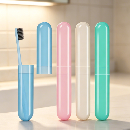 4-Pack Plastic Toothbrush Carrier Cover Case