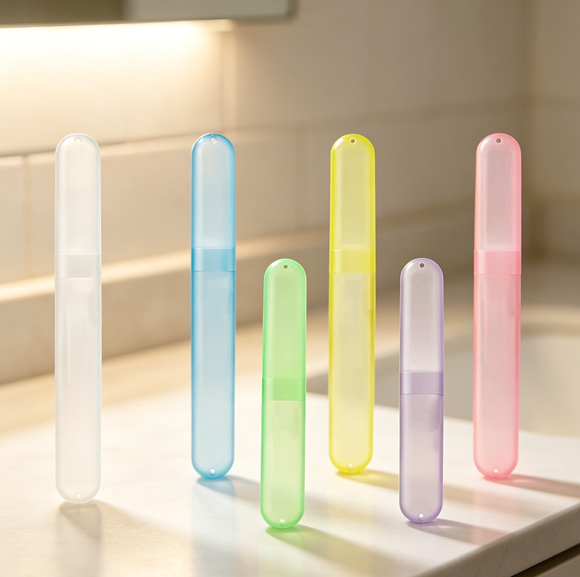 6-Pack Clear Breathable Portable Toothbrush Holders