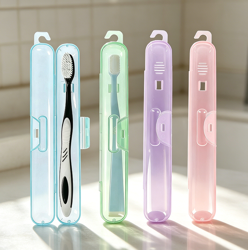 4-Pack Compact Breathable Toothbrush Travel Case