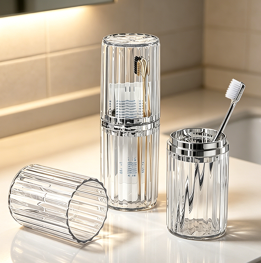 Large 2-in-1 Toothbrush Travel Holder Cup