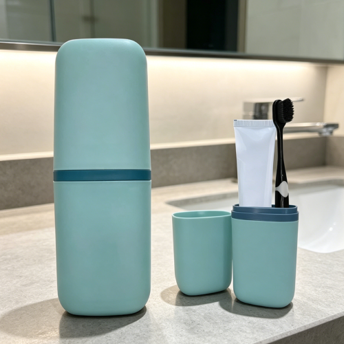 Travel Toothbrush Toothpaste Holder with Cup