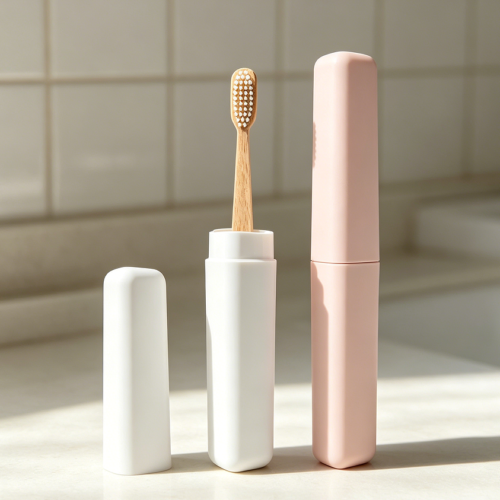 2-Pack Portable Plastic Toothbrush Toothpaste Container