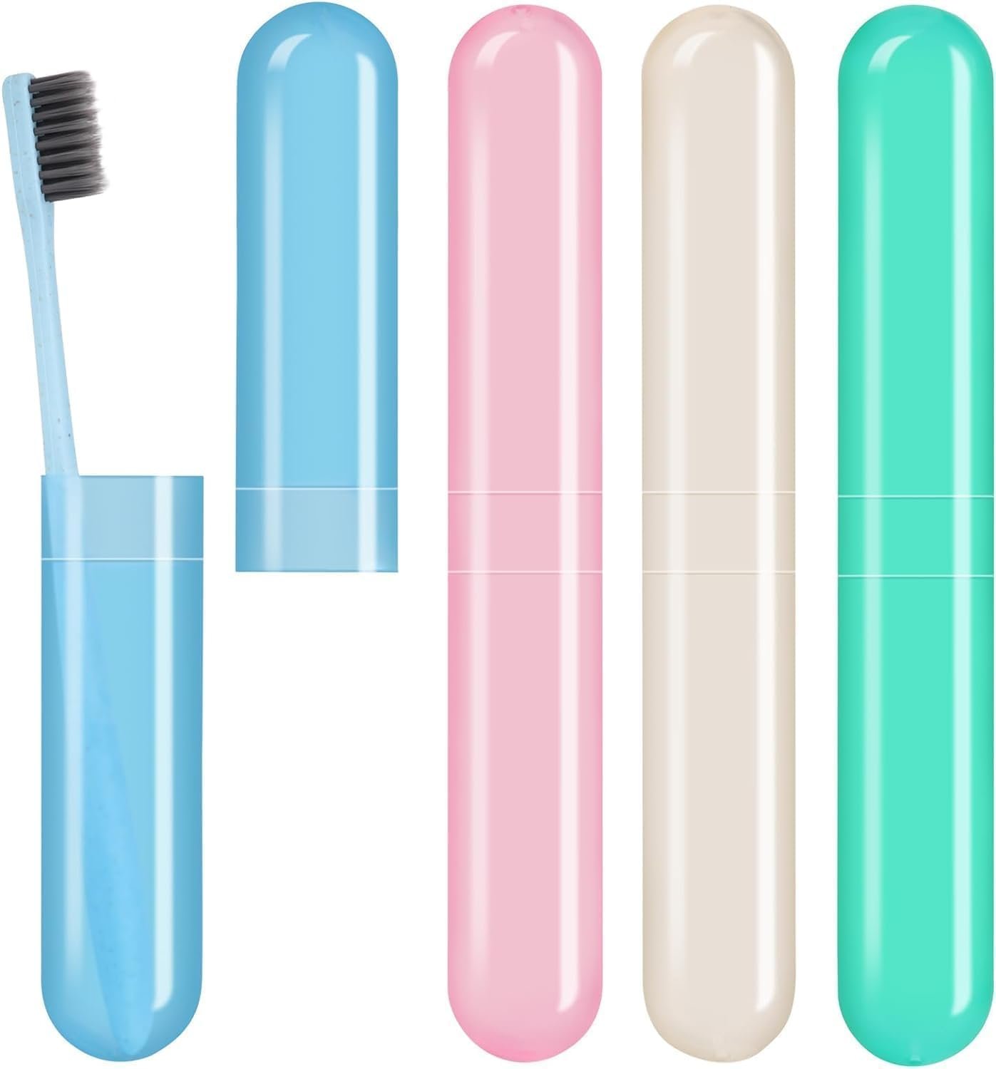 8-Pack Plastic Toothbrush Travel Carrier Case - Image 2