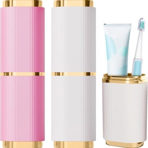2-Pack Portable Toothbrush Toothpaste Storage Box