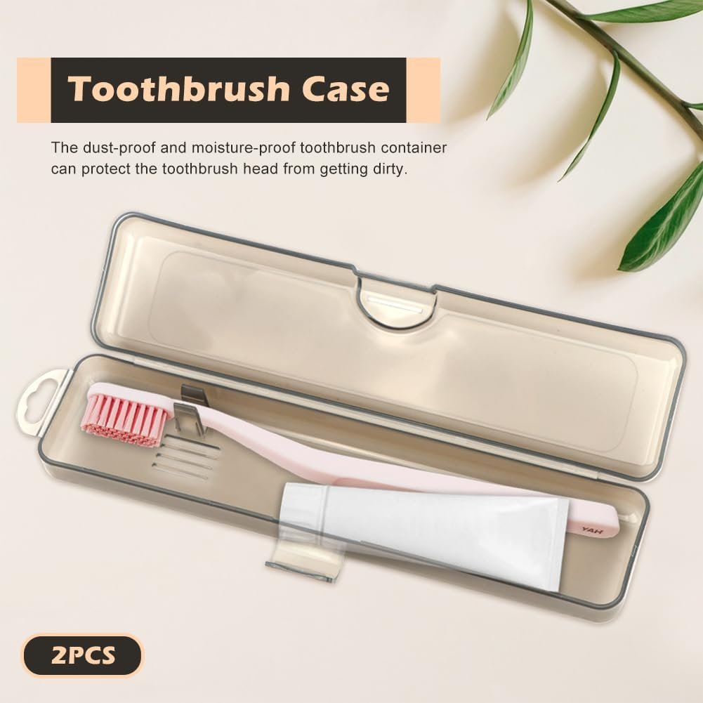 2-Pack Transparent Black Toothbrush Storage Box - Image 2