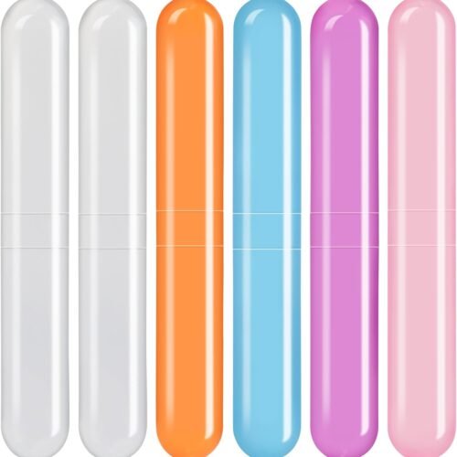 6-Pack Breathable Plastic Toothbrush Cover Container