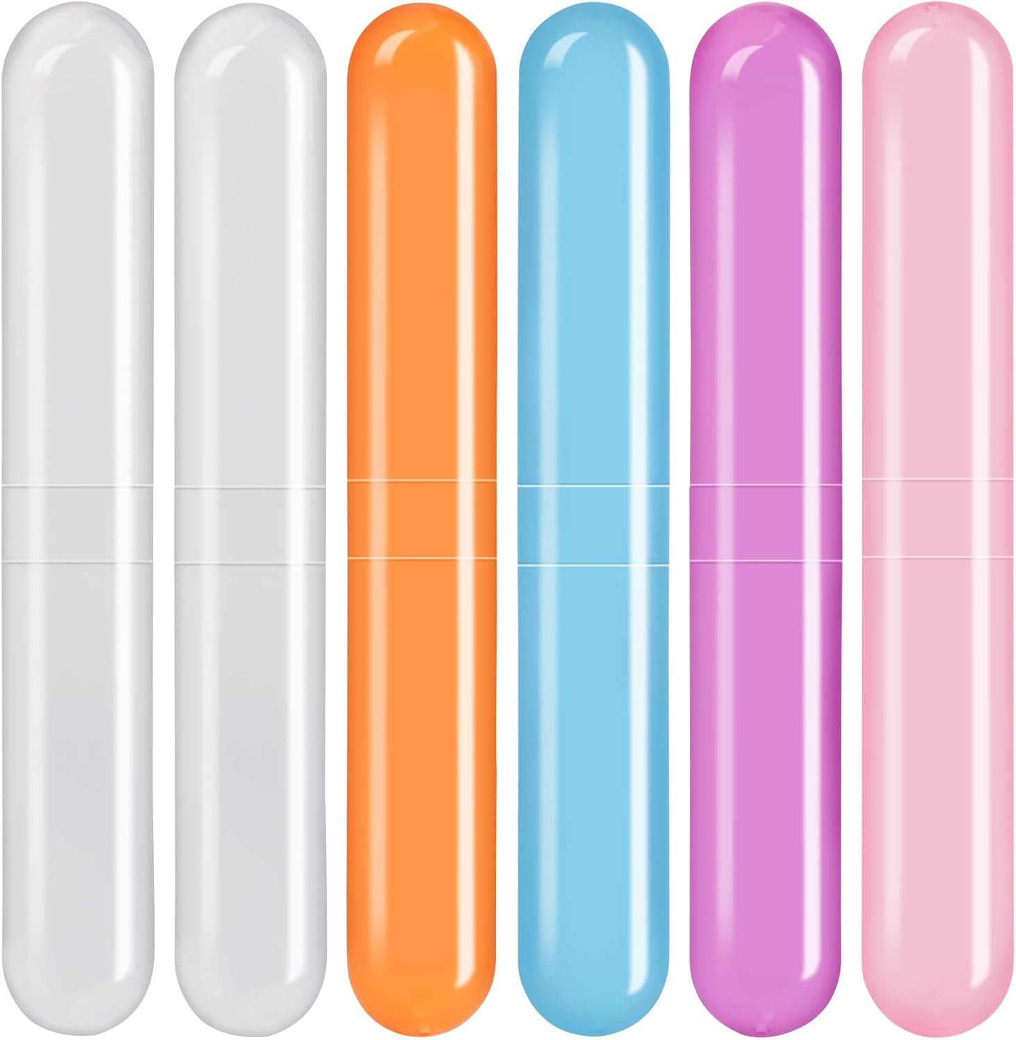 6-Pack Breathable Plastic Toothbrush Cover Container