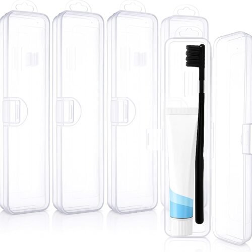 5-Pack Hard Plastic Dust-Proof Toothbrush Container