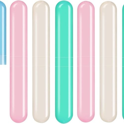 8-Pack Plastic Toothbrush Travel Carrier Case
