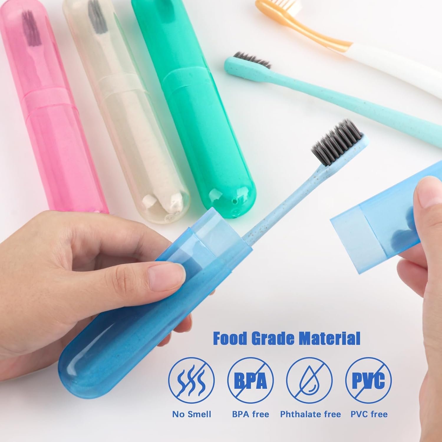 4-Pack Portable Toothbrush Travel Protector Case - Image 2