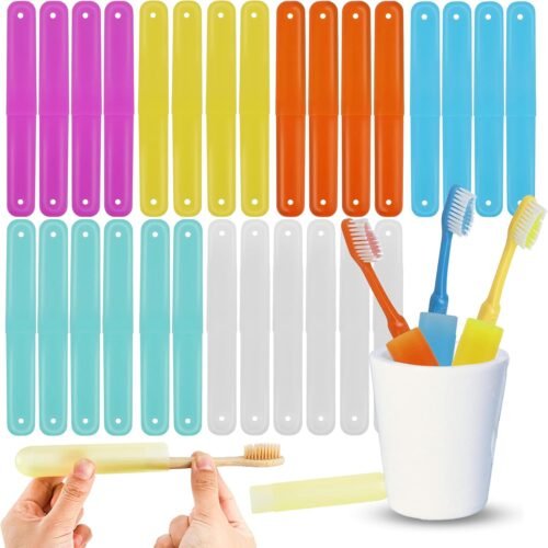 32-Pack Transparent Frosted Plastic Toothbrush Protector