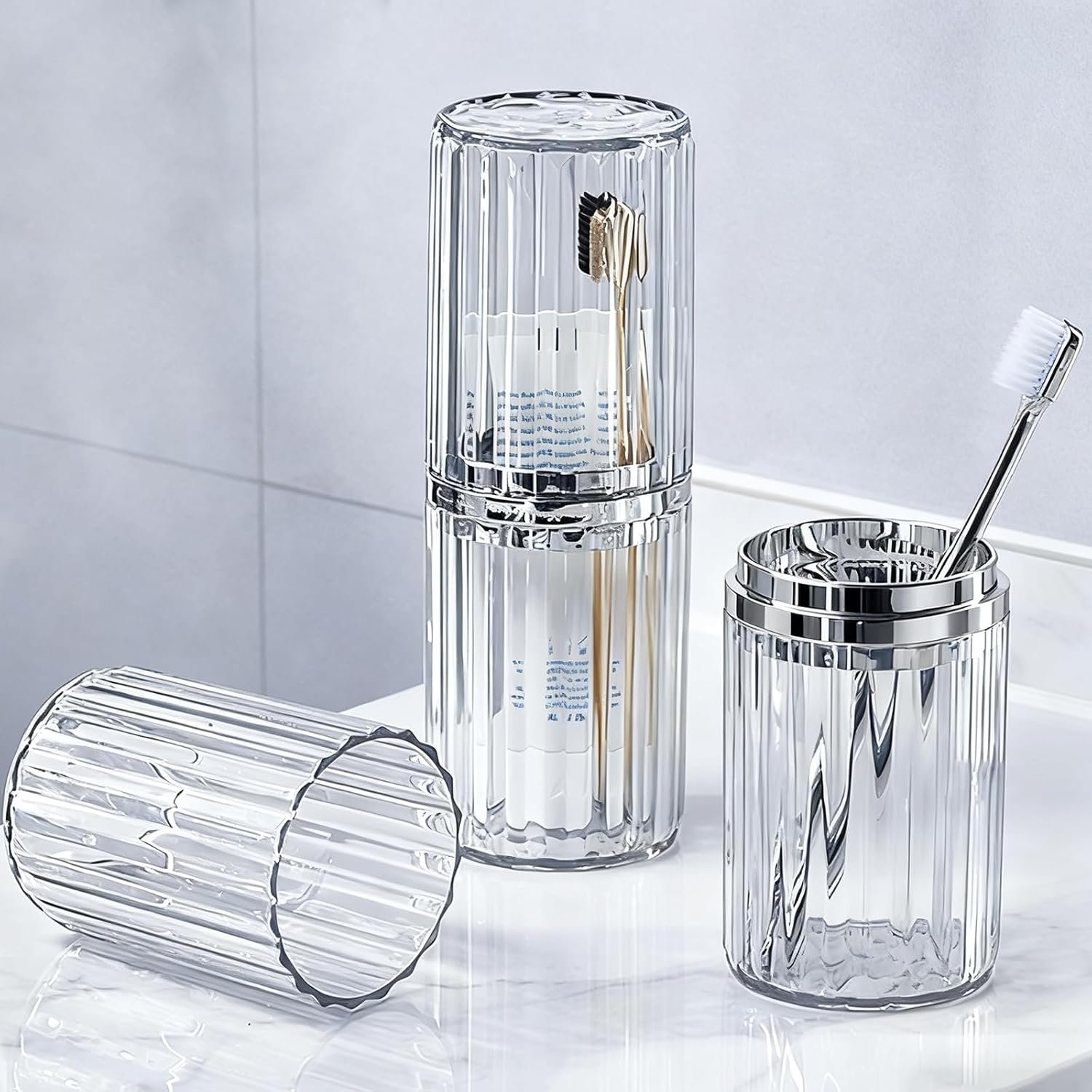 Large 2-in-1 Toothbrush Travel Holder Cup - Image 2