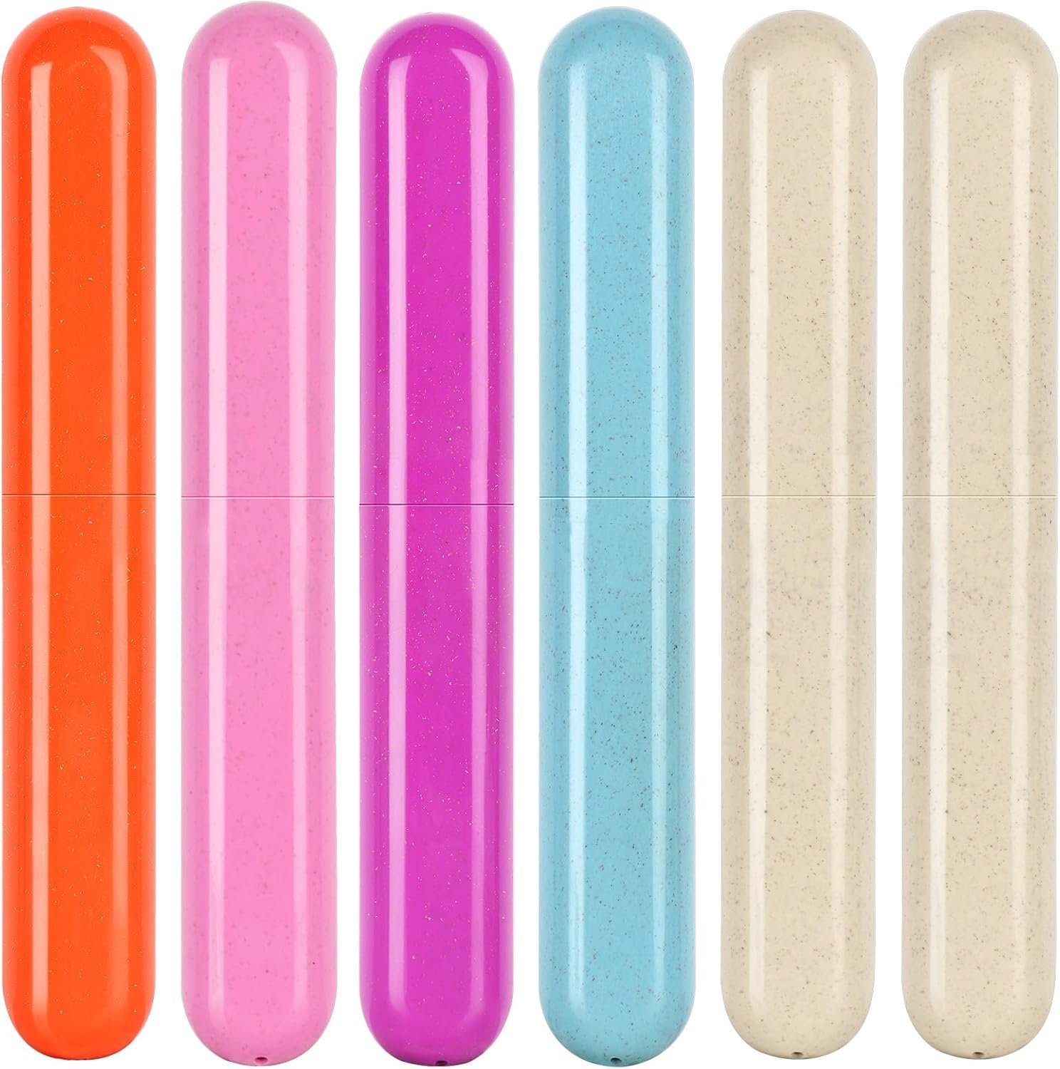 6-Pack Wheat Straw Toothbrush Protector Covers