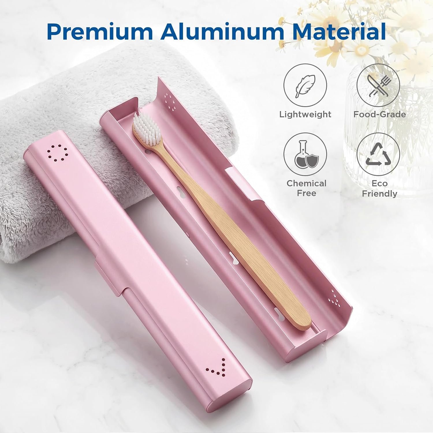 Aluminium Portable Manual Toothbrush Travel Case - Image 2